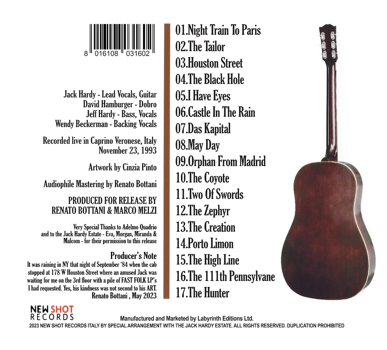 [Live on Stage in Italy - back cover